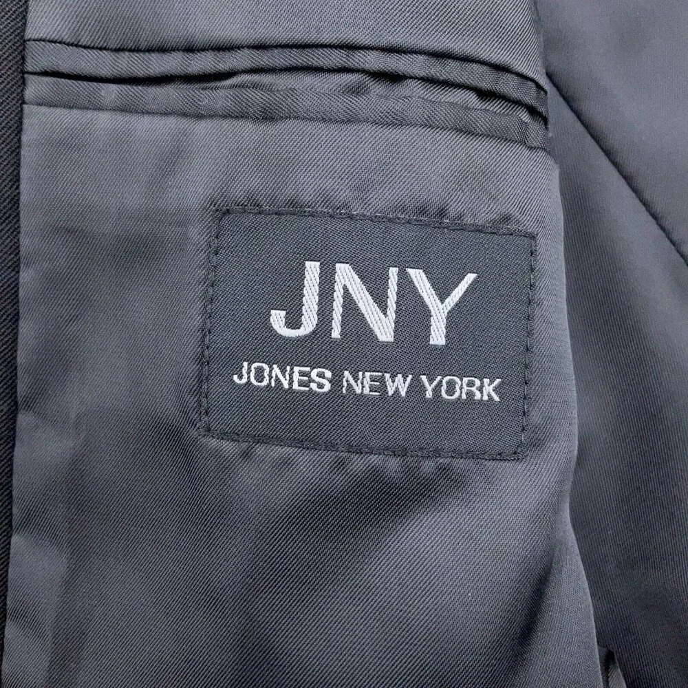 JNY Jones New York Blazer‎ Men 43R Black Classic Career Wool Suit Jacket VTG
